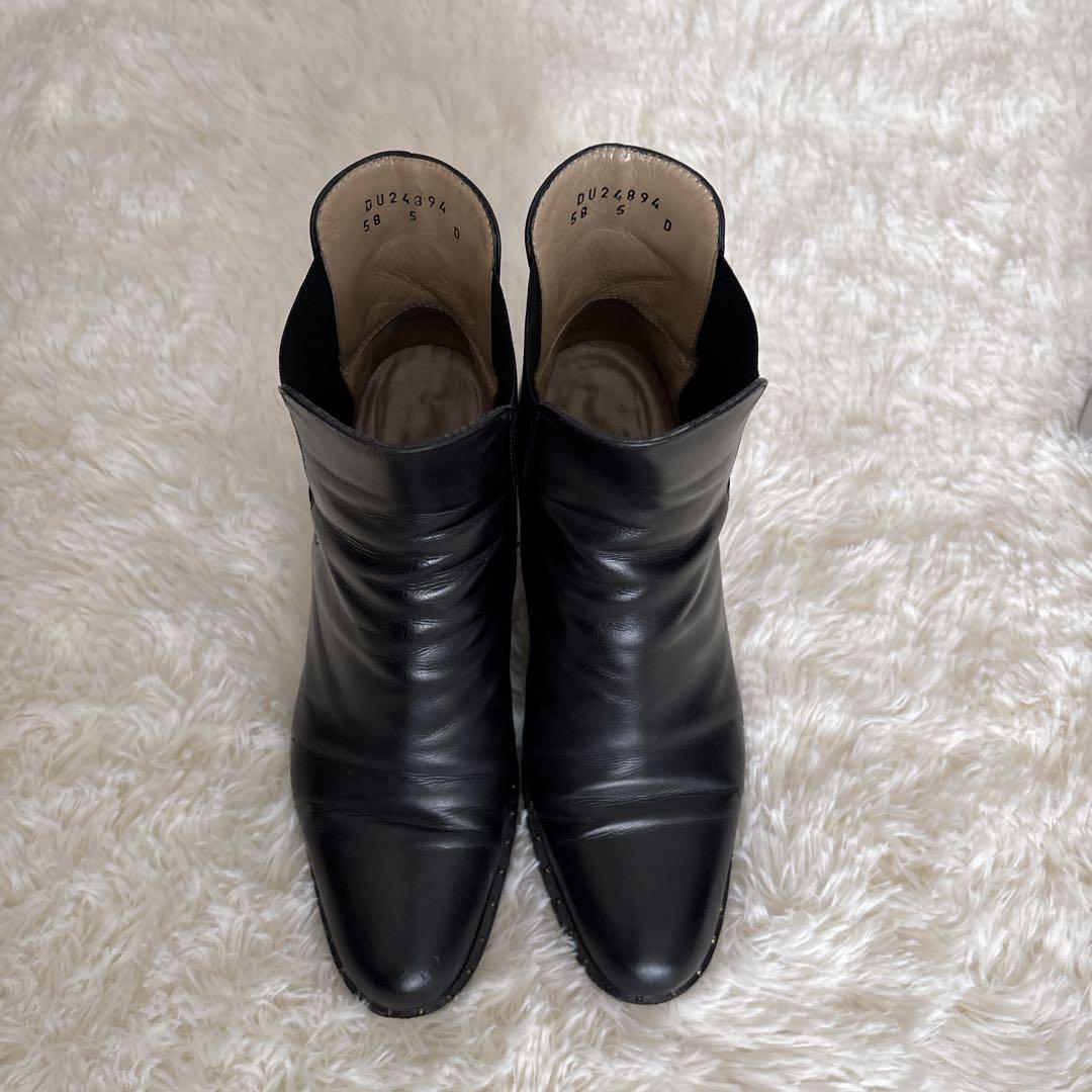サルヴァトーレ フェラガモ サイドゴアブーツ 黒 レザー 24〜24.5cm