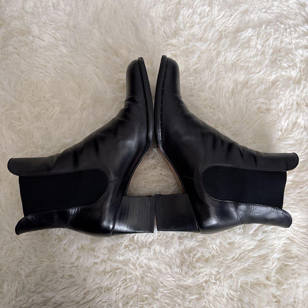 サルヴァトーレ フェラガモ サイドゴアブーツ 黒 レザー 24〜24.5cm