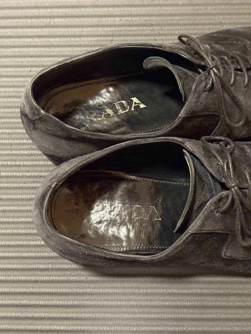 prada archive square toe suede shoes - メルカリ