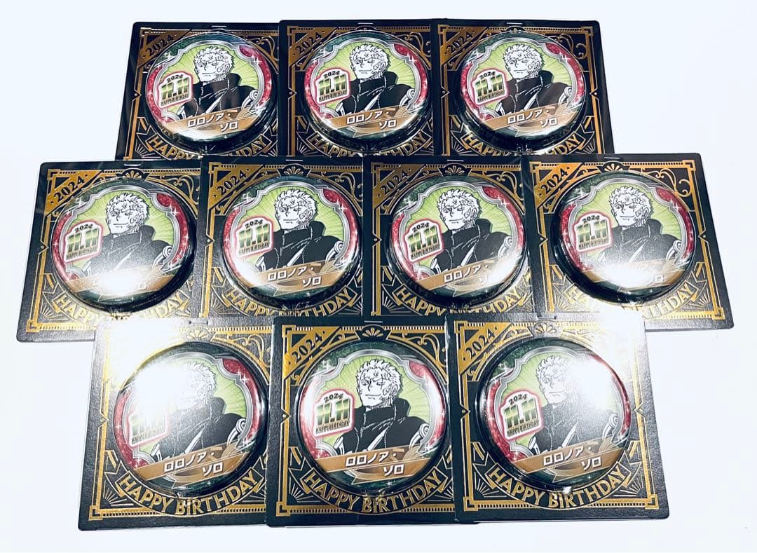 ONE PIECE バースデイ缶バッジ 2024 ゾロ 10点セット - メルカリ