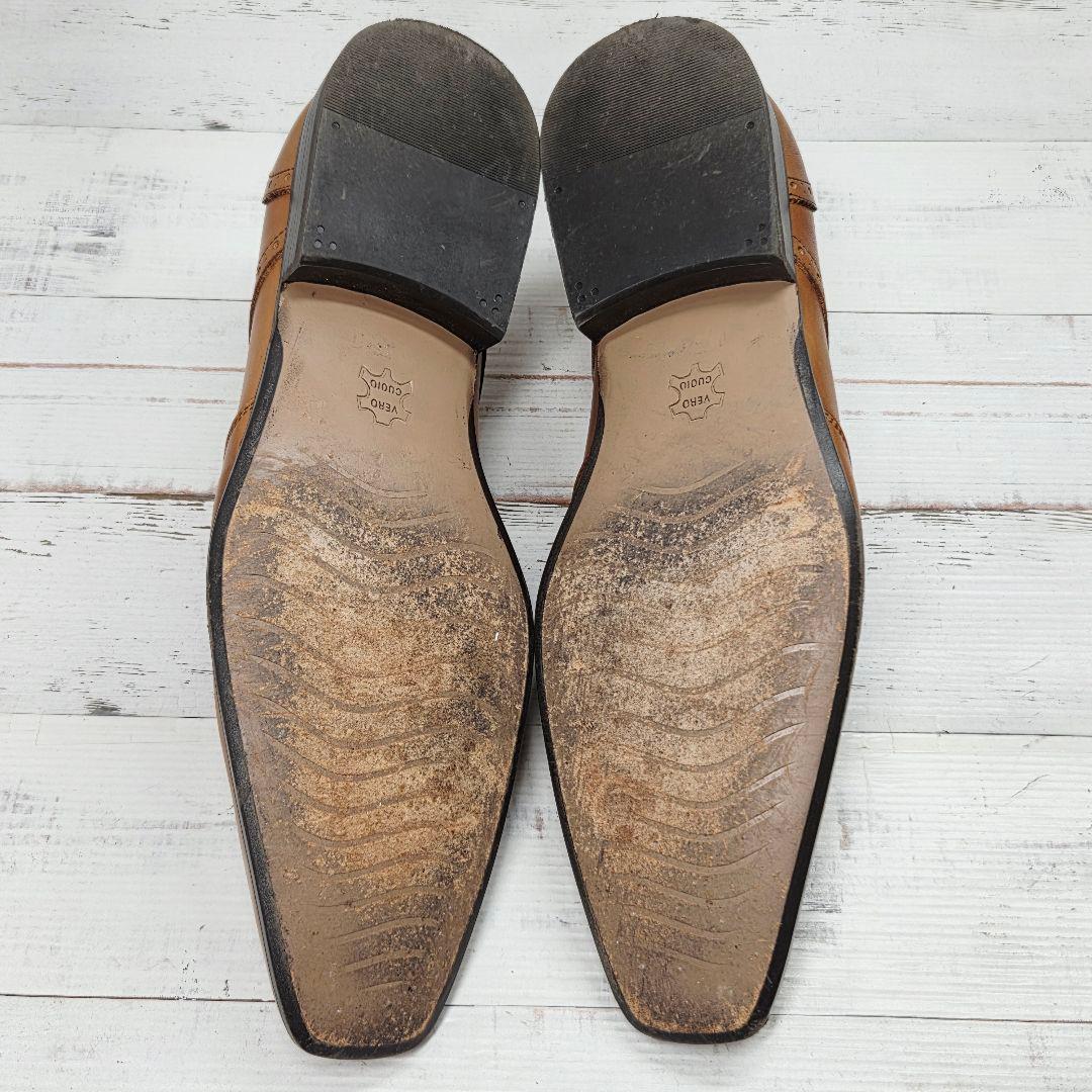 ZUO 南青山 高級 本革 外羽根 ウィングチップ ドレスシューズ 茶 27㎝