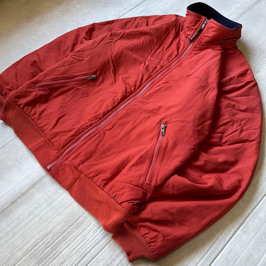 90s L.L.Bean ウォームアップジャケット 裏フリース オレンジ S