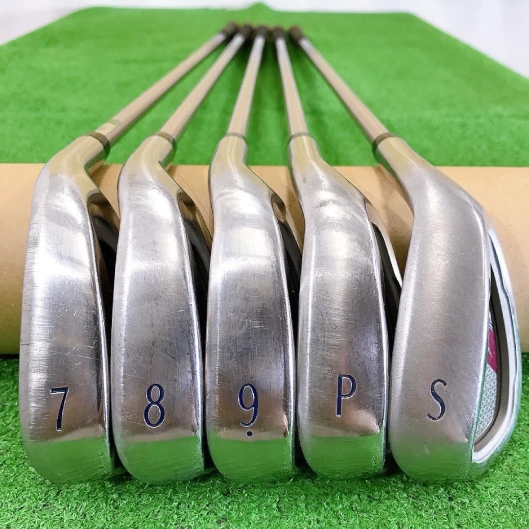 タ78☆ゼクシオナイン 5本レディースアイアンセット A MP900L ボルドー