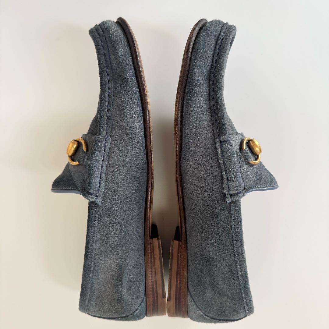 美品 GUCCI ホースビットローファー スエード モカシン グレー OLD