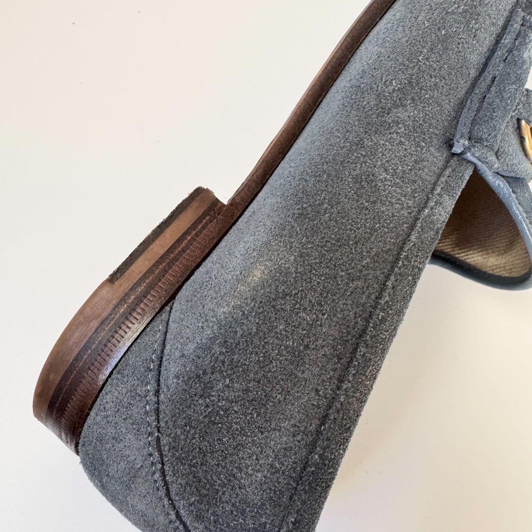 美品 GUCCI ホースビットローファー スエード モカシン グレー OLD