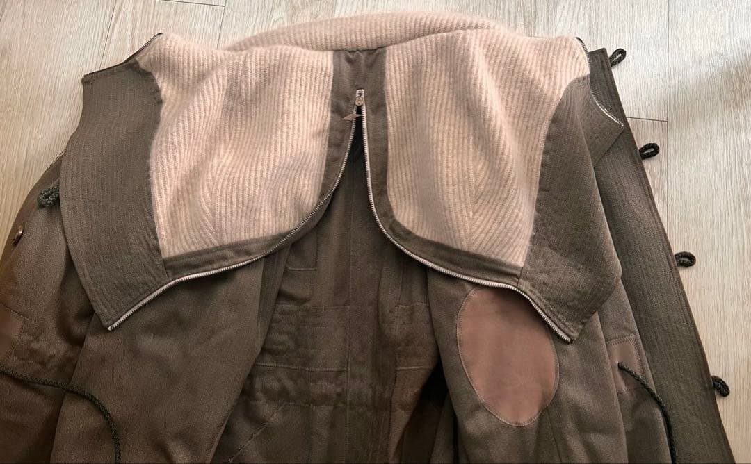 FAKE LONDON モッズコート ウール✖︎カシミア レザー肘パッチ