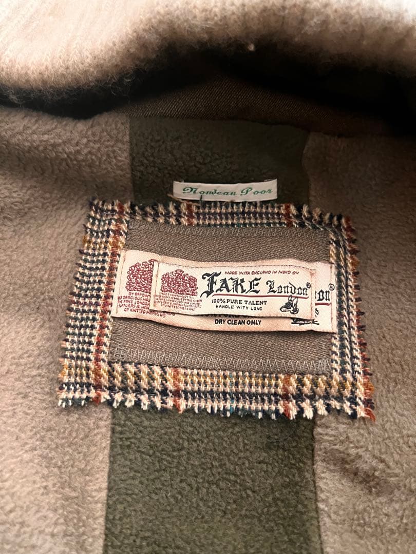 FAKE LONDON モッズコート ウール✖︎カシミア レザー肘パッチ