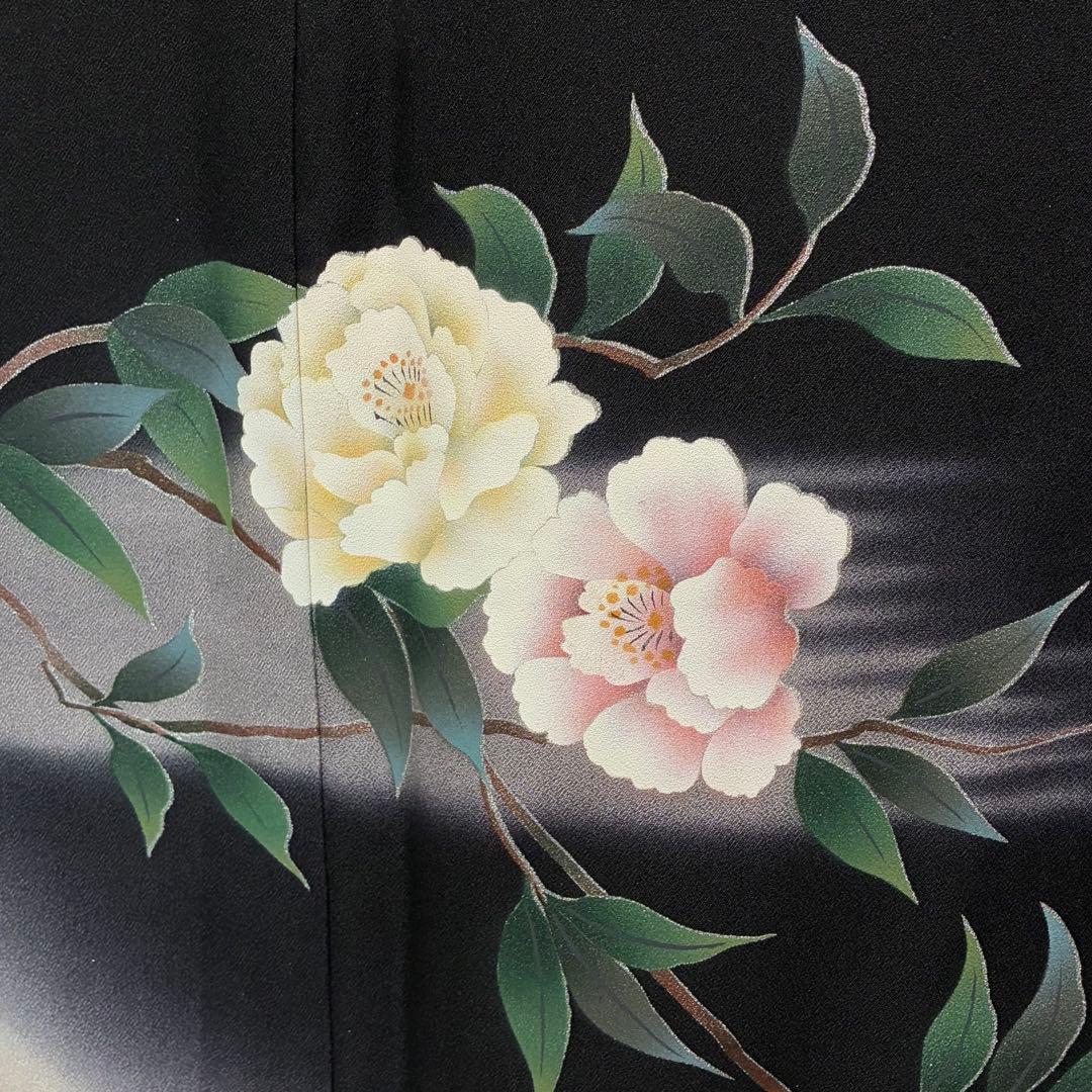 D230 訪問着 椿 正絹 着物 袷 しつけ糸付き未使用極美品 - メルカリ