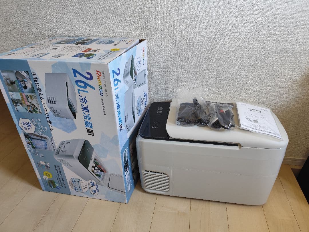 池商　ポータブル冷凍冷蔵庫 　RA-CFR26-WG 　26L 冷凍冷蔵庫 小型 冷凍庫 冷蔵庫 26L 2電源 車載 室内 ラマス RA-CFR26