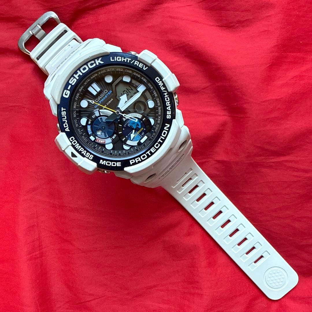 ガルフマスター G-SHOCK GN-1000C ホワイト色 デジタル/アナログ