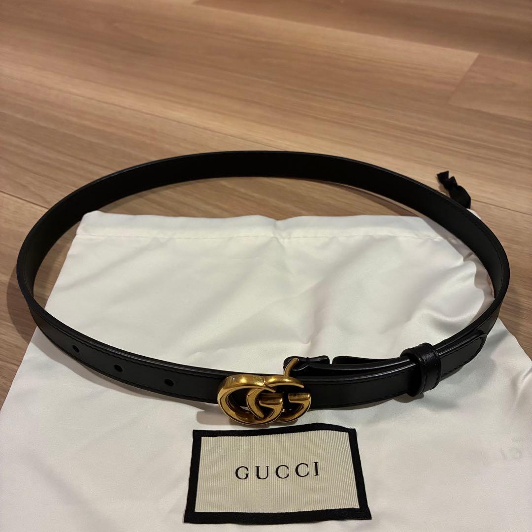 GUCCI ブラックレザーベルト ダブルGバックル　レディース　グッチ 楽天市場】グッチ GUCCI ダブルG バックル レザーベルト レディース