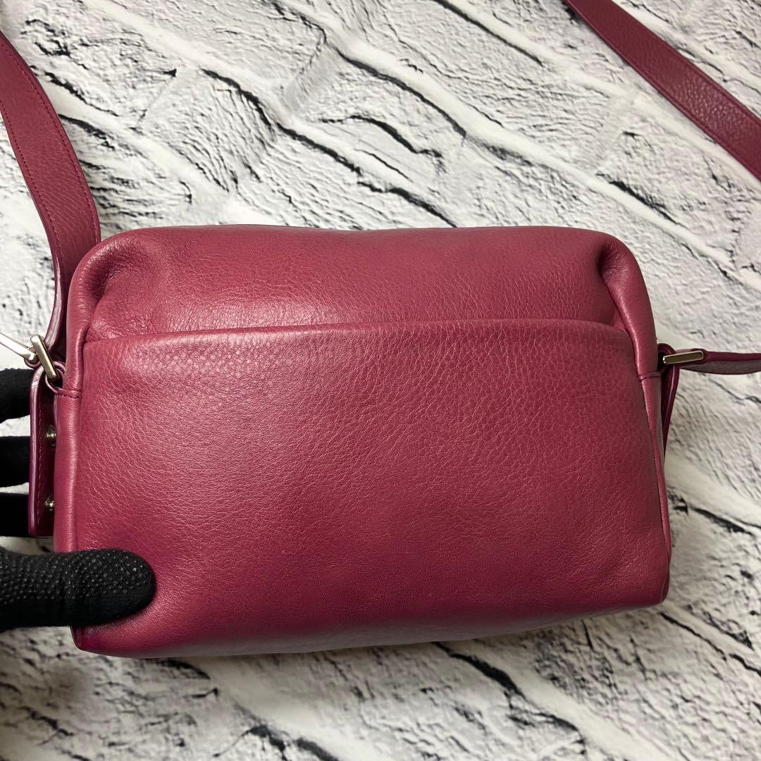 美品✨ヒロフ 現行モデル ヴィータ シボ革 Hロゴ ショルダーバッグ