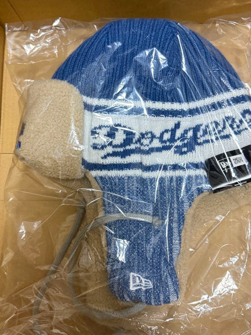 ニューエラ ニット帽 トラッパー ロサンゼルス ドジャース インディゴ