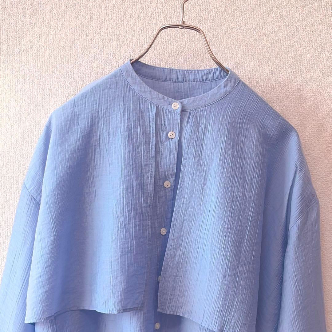 ✨定価2.2万円✨ビアズリー レイヤードシャツ バンドカラー とろみ素材