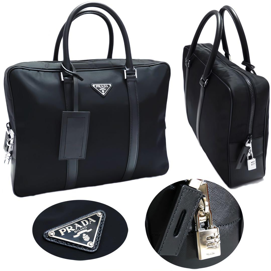 極美品‼️プラダ ビジネスバッグ ナイロン×サフィアーノ 袋・ギャラ