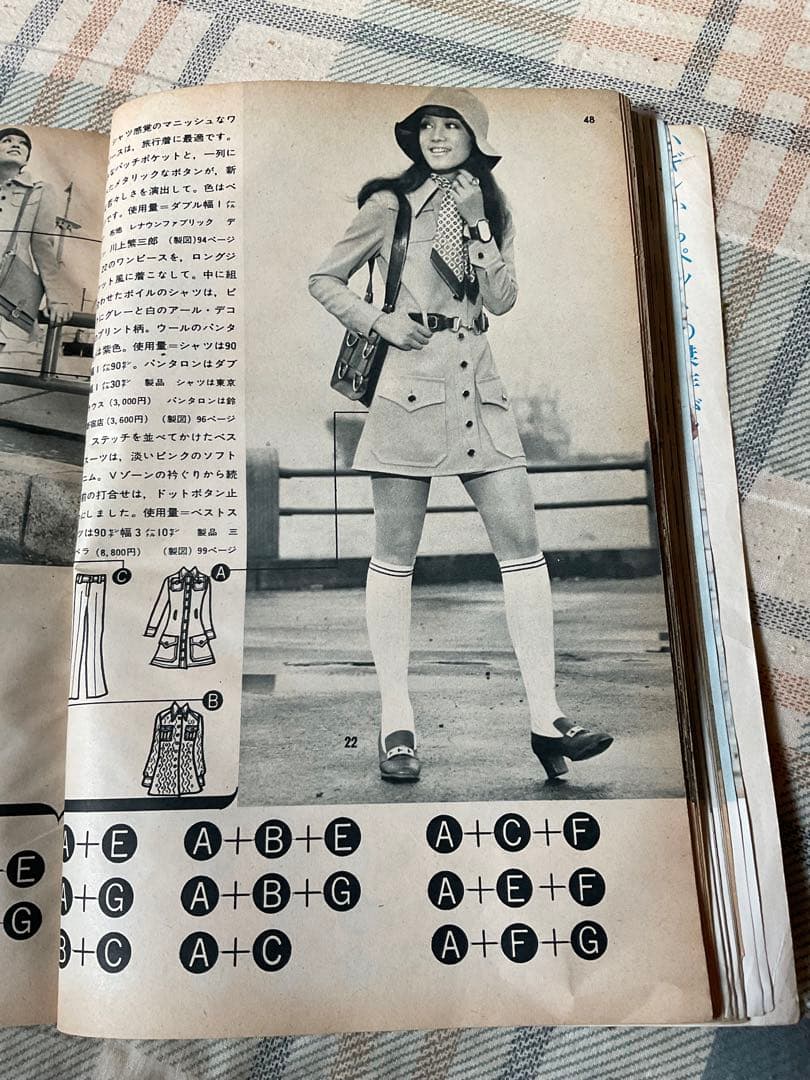 昭和45年／装苑・5月号付録・夏まで着られる組み合わせ服。【122