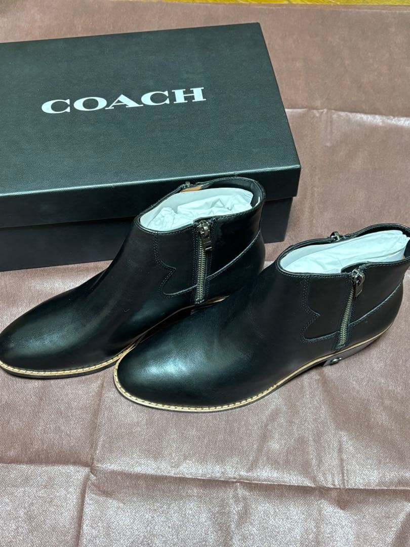 未使用　COACH ブラック サイドゴアブーツ COACH - コーチ／COACH サイドゴアブーツ シューズ 靴 メンズ 男性