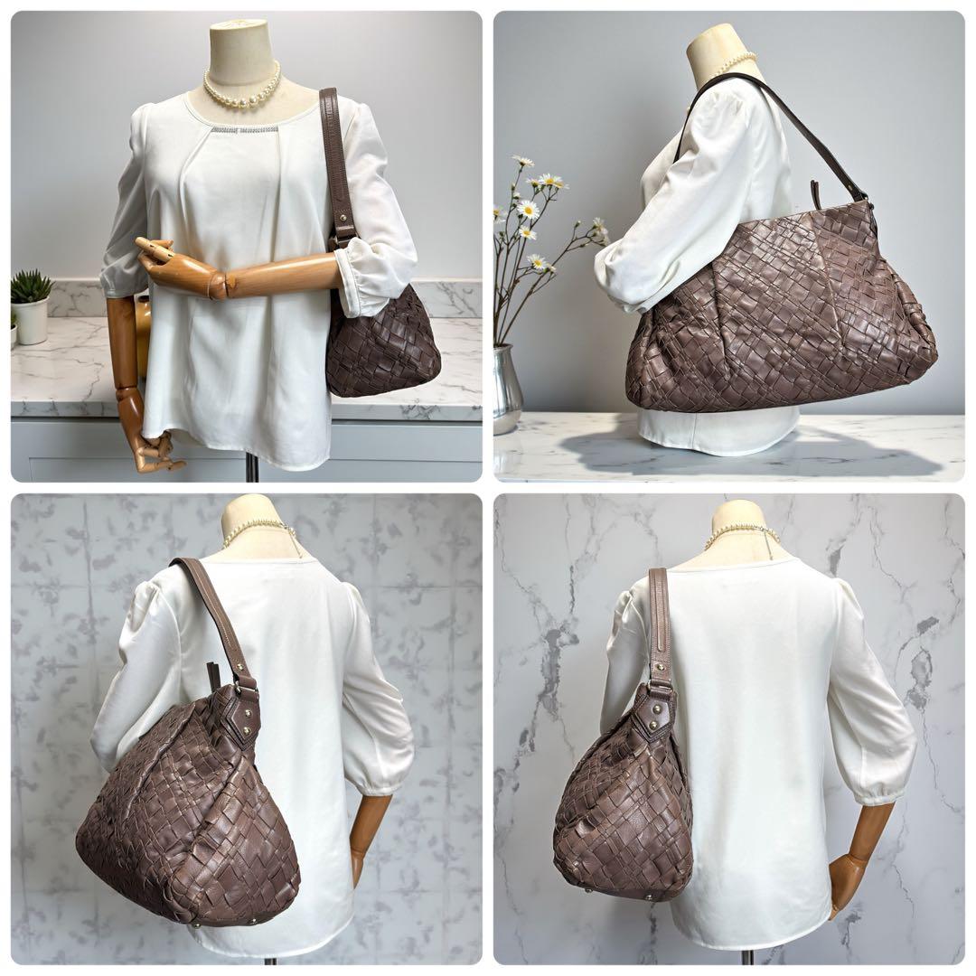 《入手困難》Max Mara ワンショルダー バック イントレチャート レザー