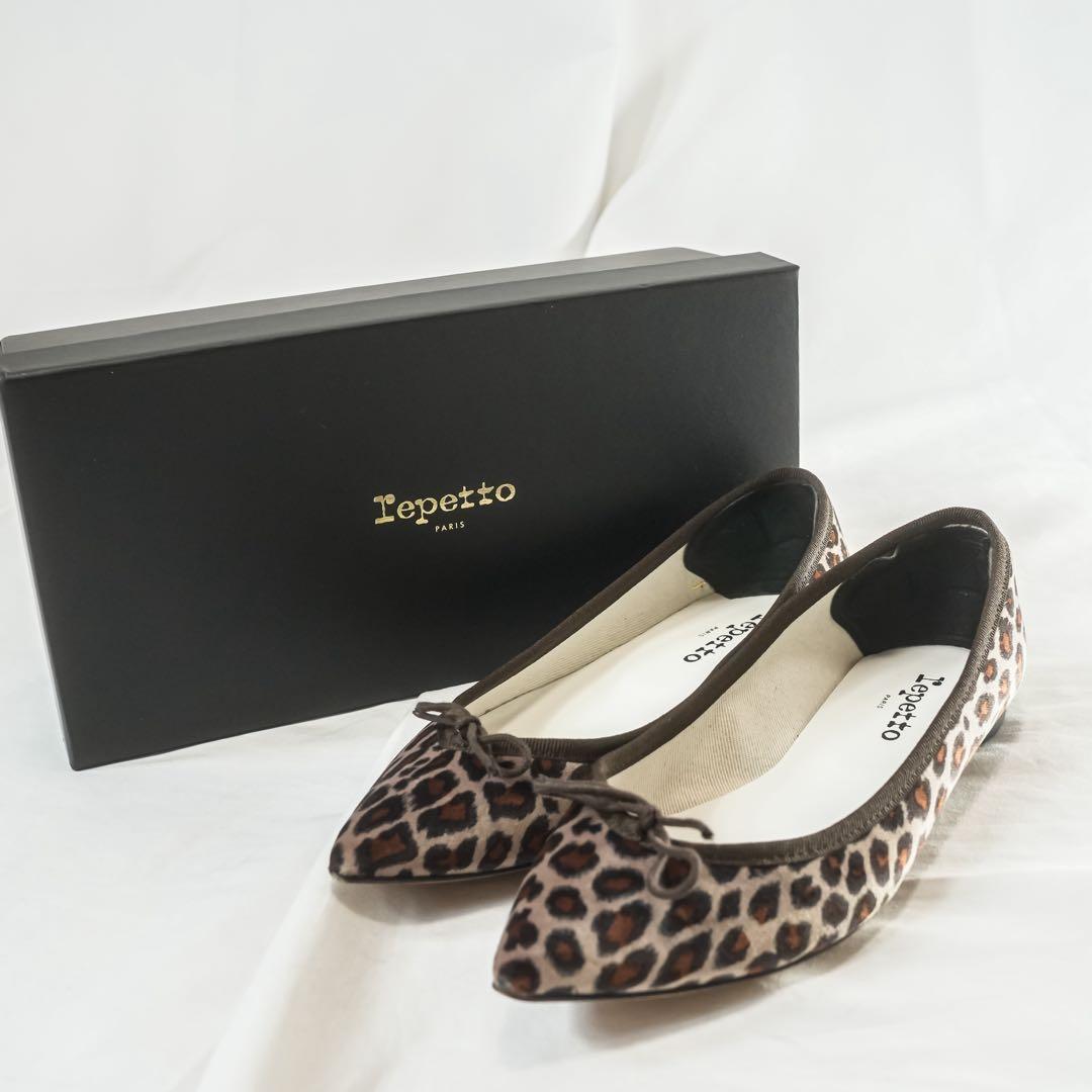 ☆未使用級☆ レペット　フラットシューズ　バレエシューズ　レオパード柄　37.5 repetto（レペット） バレエシューズ サンドリオン V086BGH レオパード