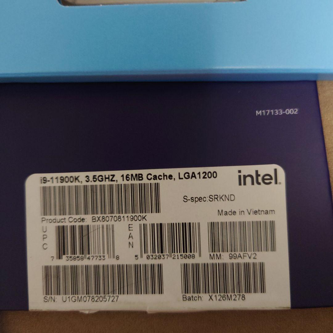 CPU Intel Core i9-11900K CPU 3.5GHz 16MB