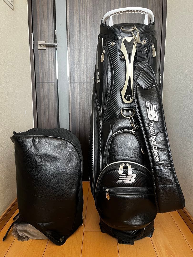 良品 人気ニューバランスゴルフ 9.0型 カート型キャディバッグ レザー