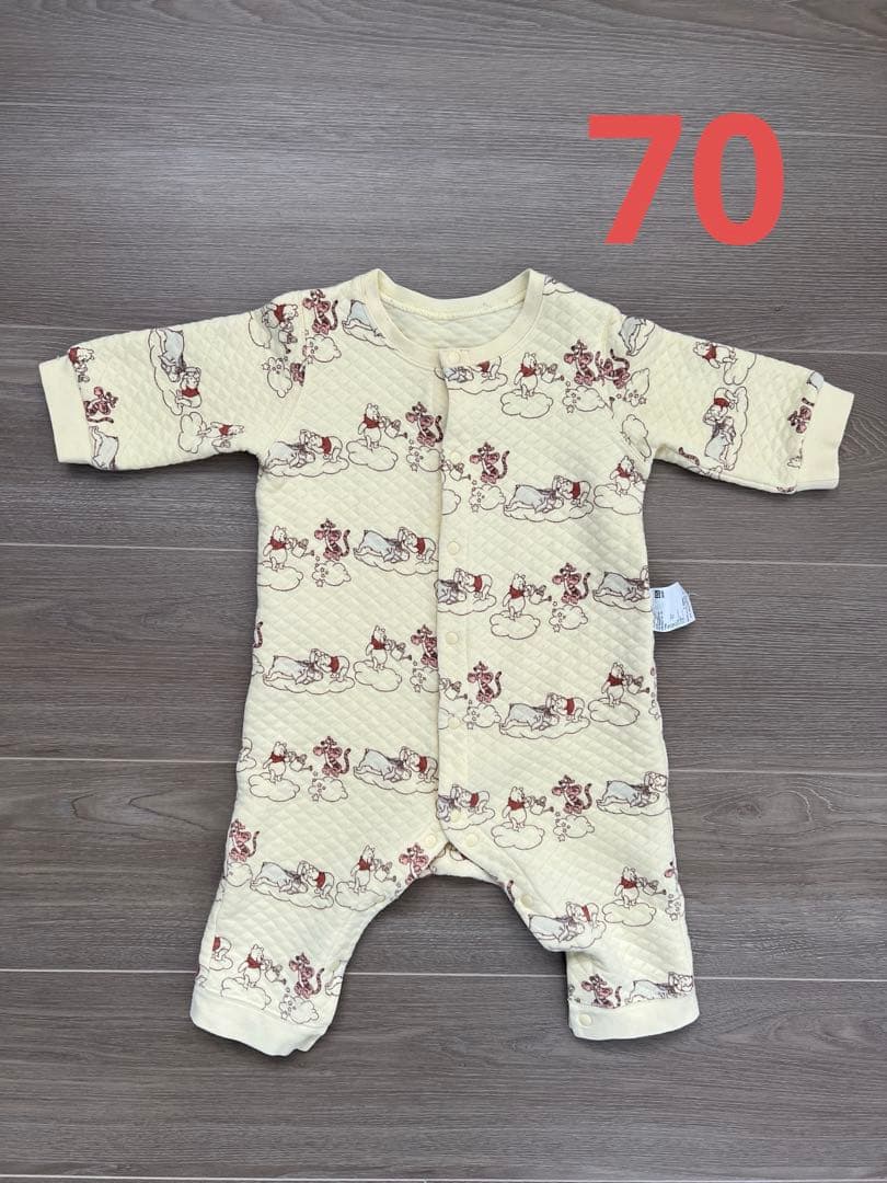 プーさん ユニクロ ベビー ロンパース キルティング 70cm - メルカリ