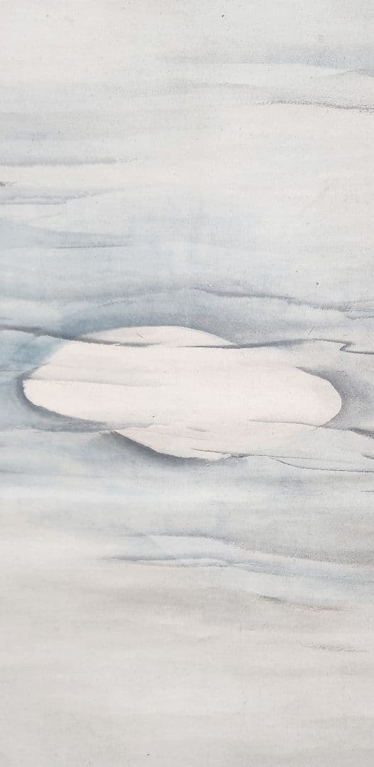 水面照月図】塩川文麟 1011 水面に映る月 掛け軸 肉筆