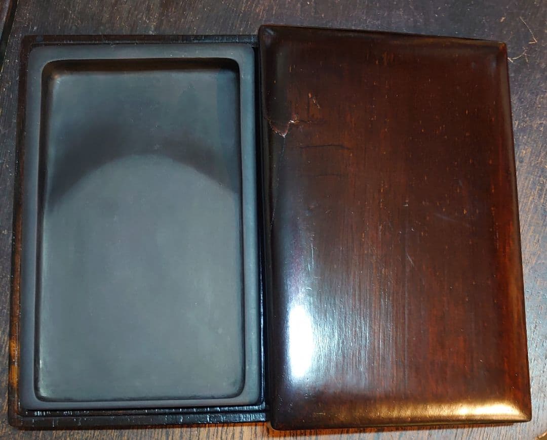 中国文房具】『端渓硯／裏面 端渓硯産出坑地図』箱 衣装箱 外装箱