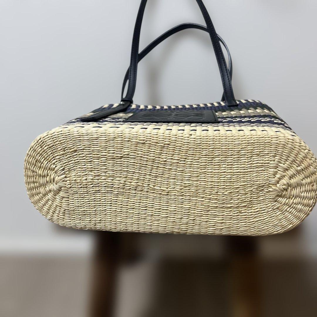 LOEWE カゴバック ネイビー 巾着付き - バッグ送料 無料 通販