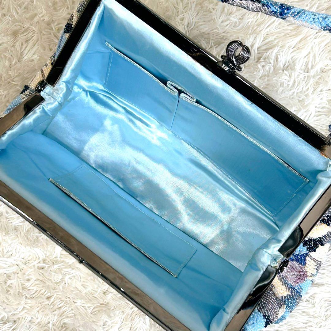 ビーズバッグ ハンドバッグ 手刺繍 葉っぱ 和装 レトロ ヴィンテージ