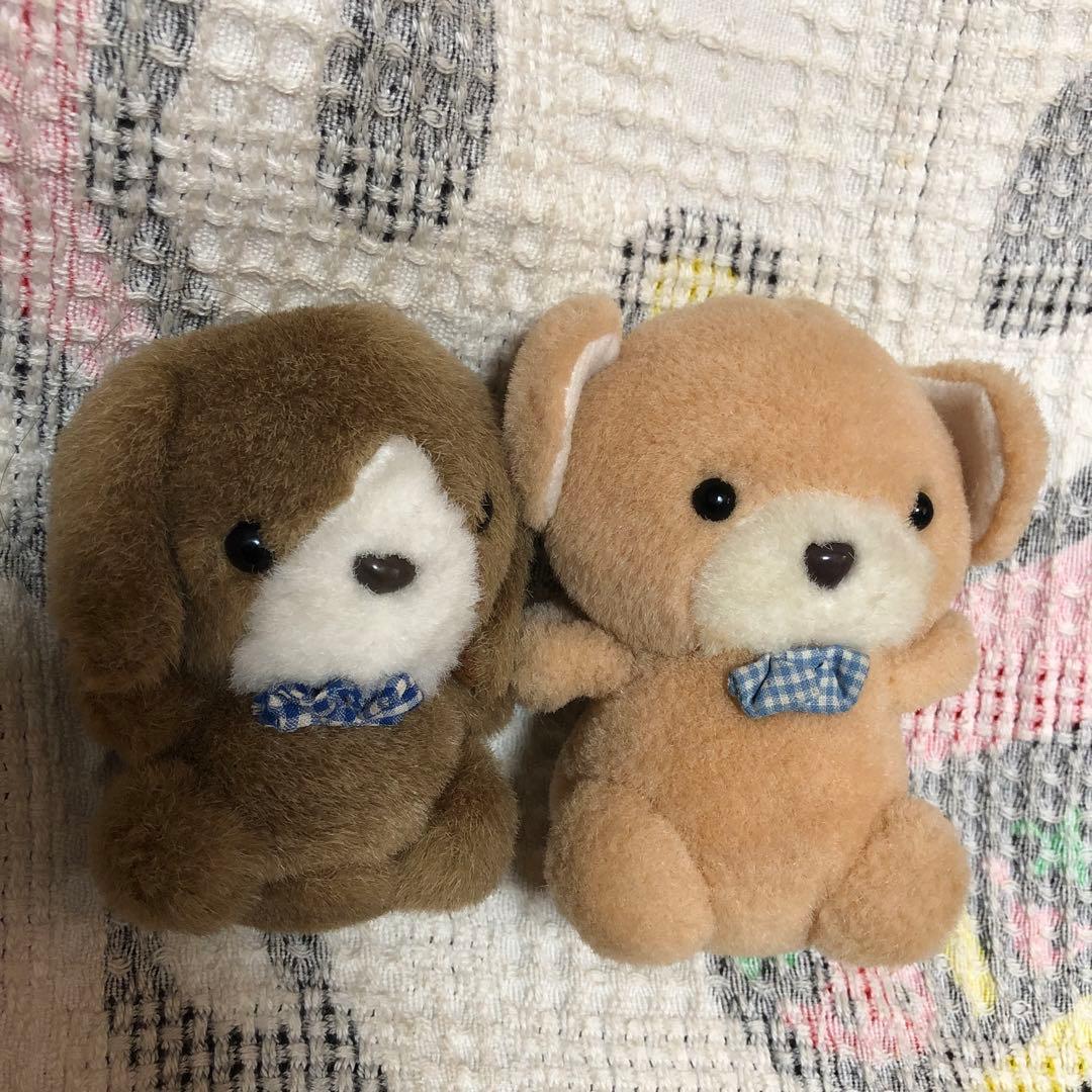 昭和レトロ ヴィンテージ メーカー名不明 犬＆熊 ぬいぐるみ 中古品