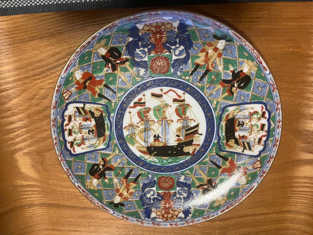 有田焼　ヤマト　伊万里絵付け　オランダ船南蛮人皿 23cm 5枚セット Yahoo!オークション -「南蛮船」(伊万里、有田) (日本の陶磁)の落札