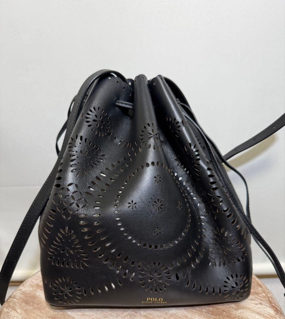 ポロラルフローレン カットワーク ネイティブ柄巾着ショルダーバッグ 中古・古着通販】POLO RALPH LAUREN (ポロ・ラルフローレン) 巾着