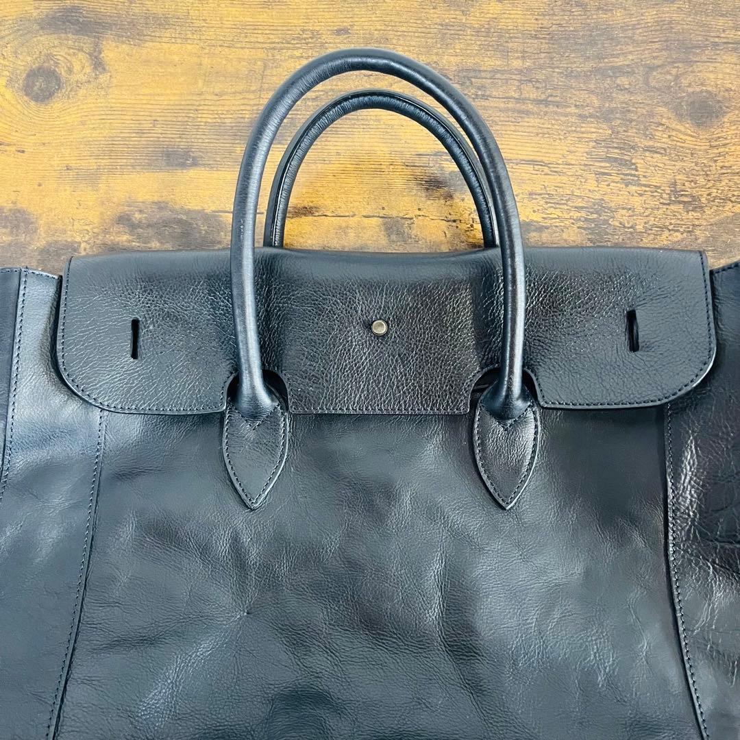 本革】オーダー品 フルレザーショルダーバック ブラック 一点もの