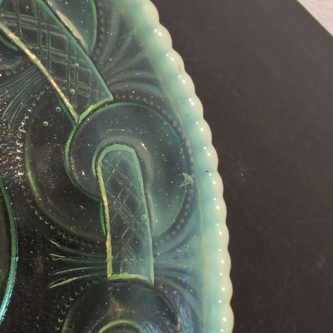 最終値下げ ウランガラス 渦つなぎ紋 鉢 3客