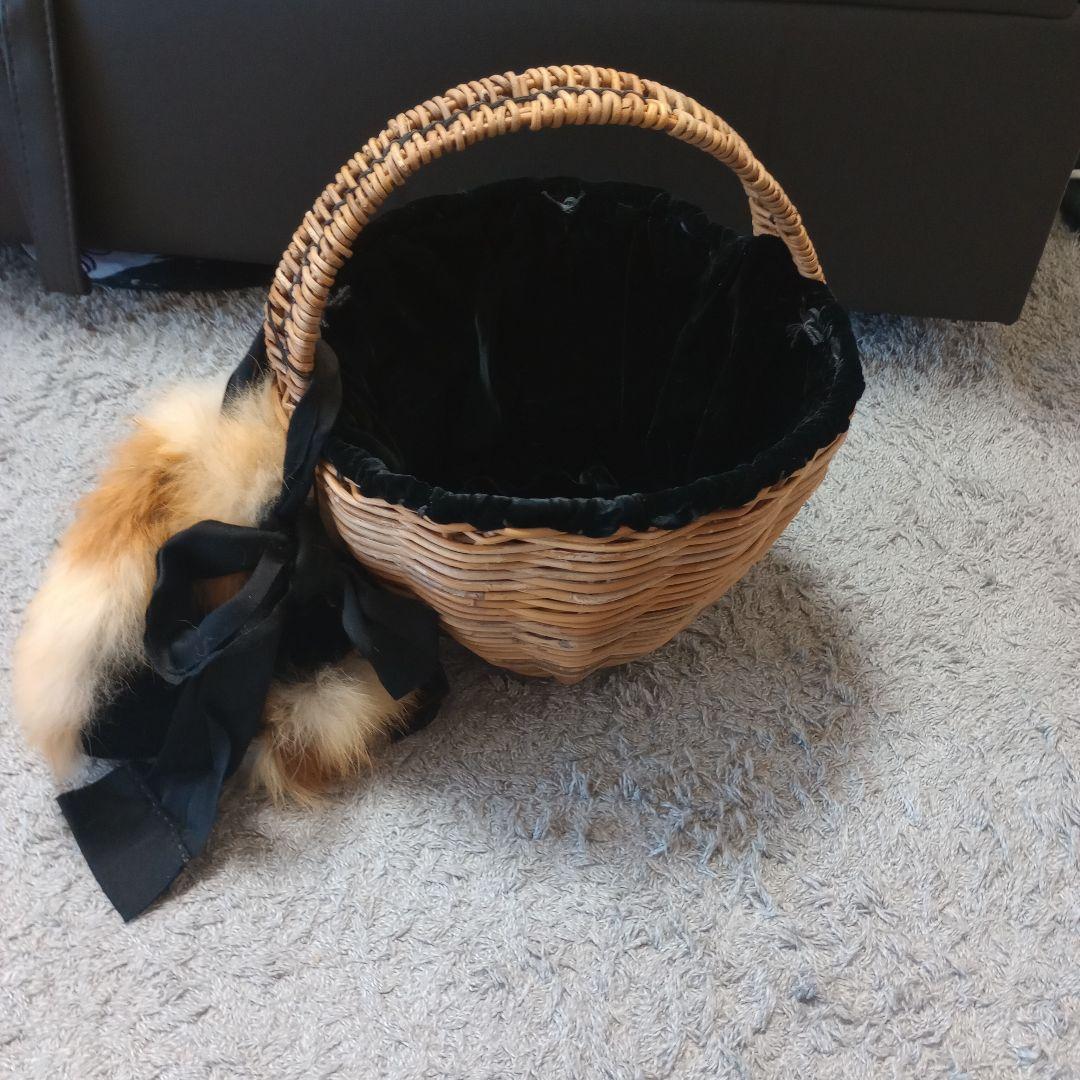 ebagosかごバッグ 黒ベルベット（日本製） ebagos オイルショルダー・ベルトバッグトート型 BLACK（スタイリスト