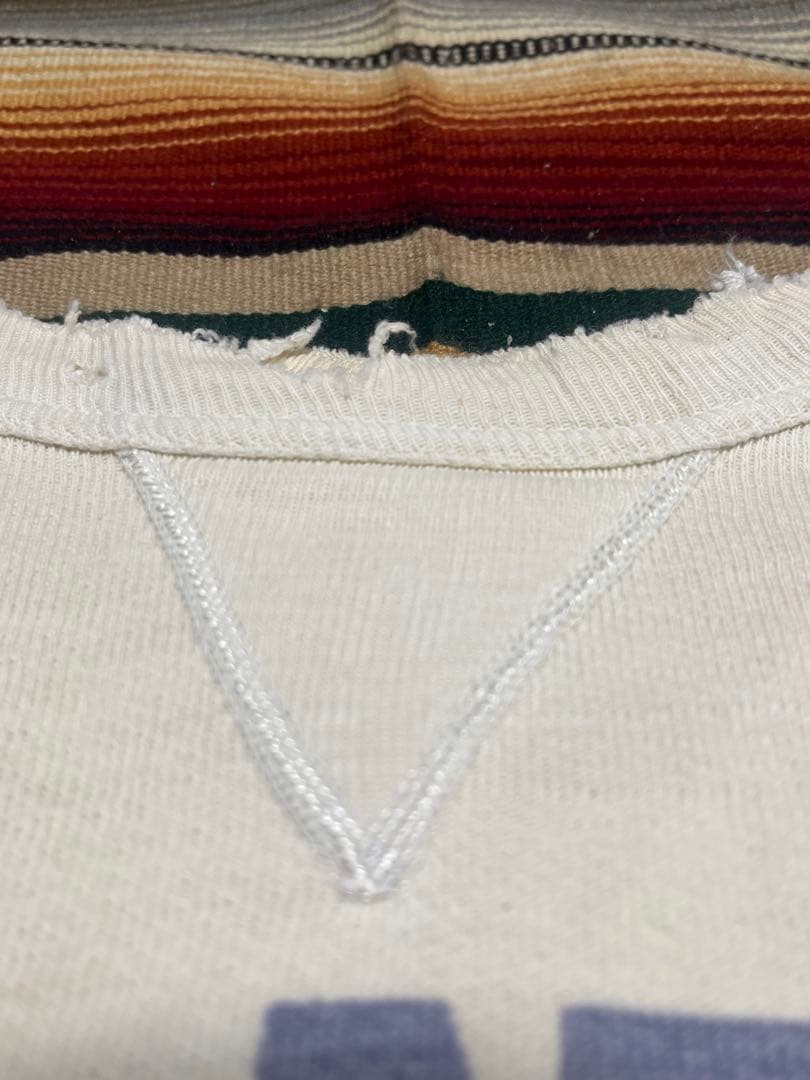 50s USA製 Russell スウェット \"UNI\" 前V 染み込み ボロ