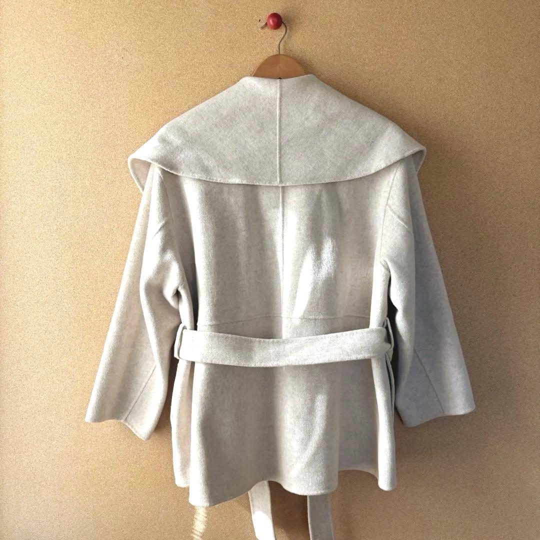 Plage ハミルトンワイドカラーショートコート ウール ベルト付 36