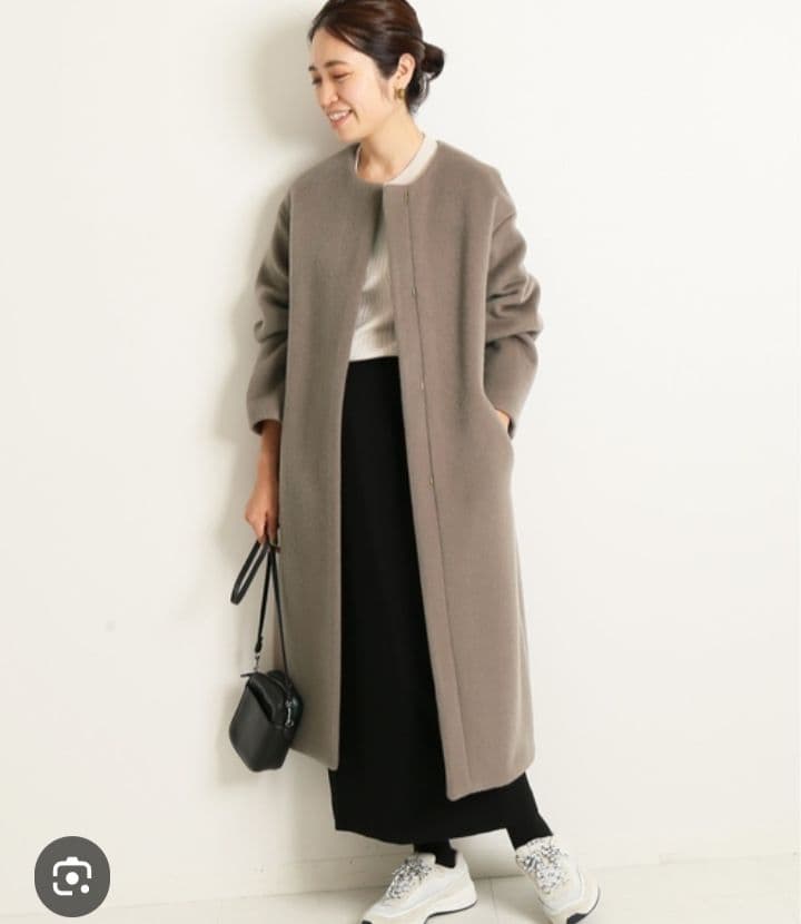 イエナ IENA 高品質 ラムウール ノーカラーロングコート 38 - メルカリ