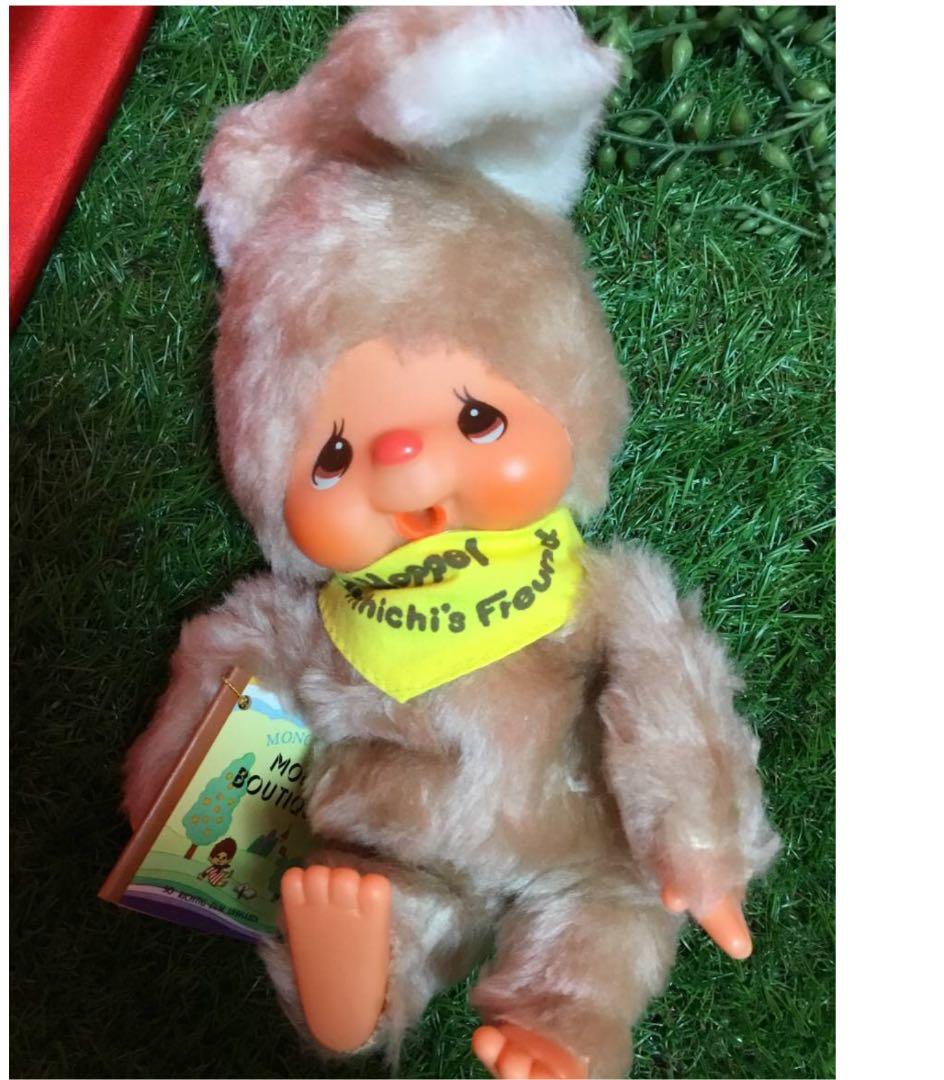 激レアho日本製☆ぬいぐるみ○ふたごのモンチッチ ウサギのチムたん