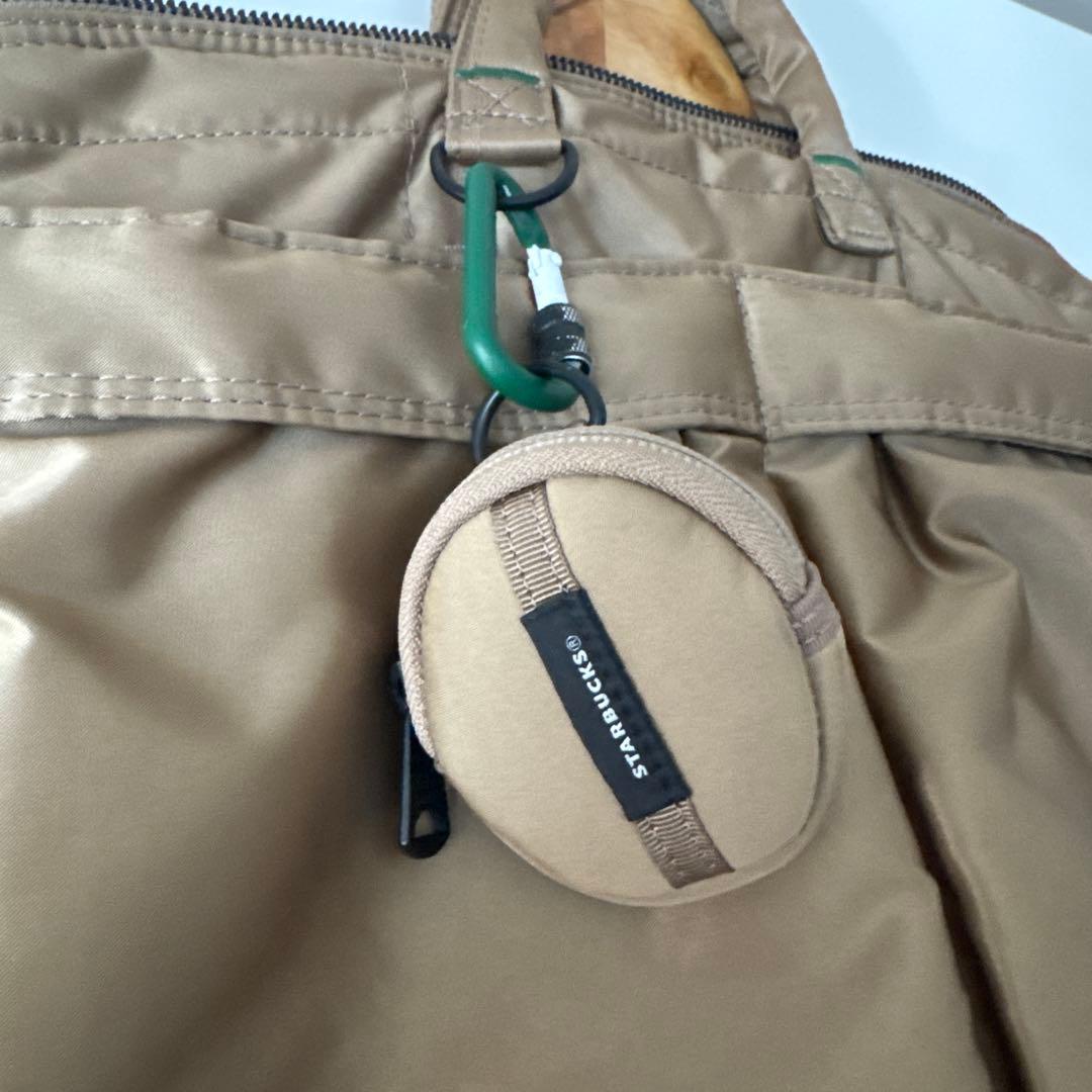 ポーター x スタバ コーヒービーン シェイプ ヘルメットバッグ ラテ