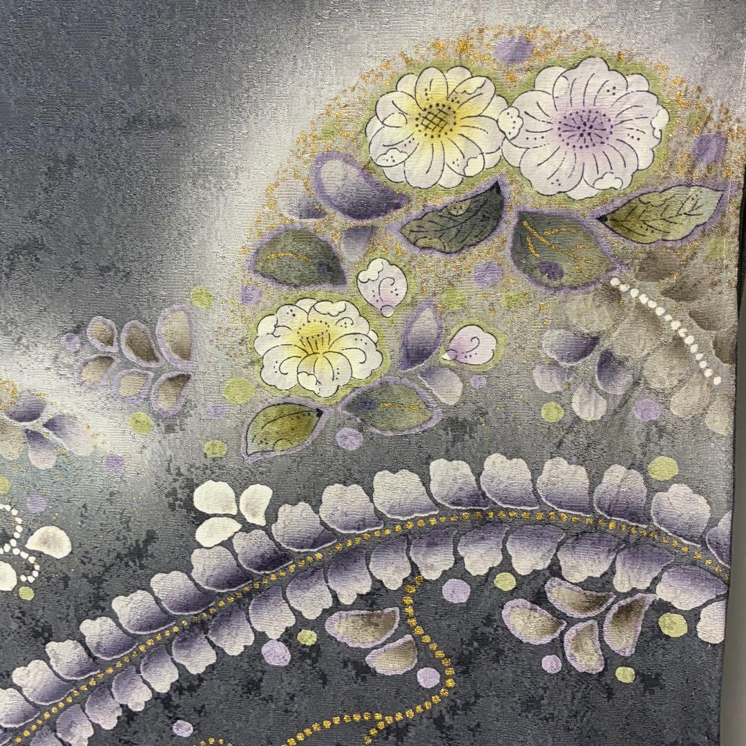 D318 訪問着 辻ヶ花 一つ紋 正絹 着物 袷 しつけ糸付き未使用極美品