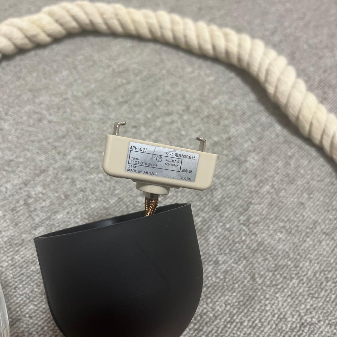 スワン電気 ボタニック ハンギングライト ペンダントライト ガラス ロープ