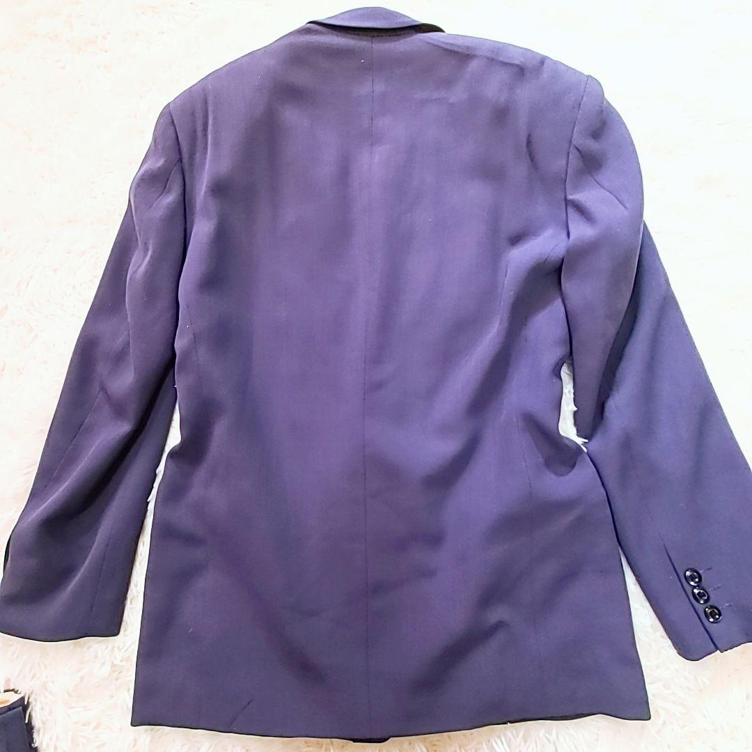 美品 80年代ヴィンテージ ダブルスーツ パープル 3タッグ 肩パットXL