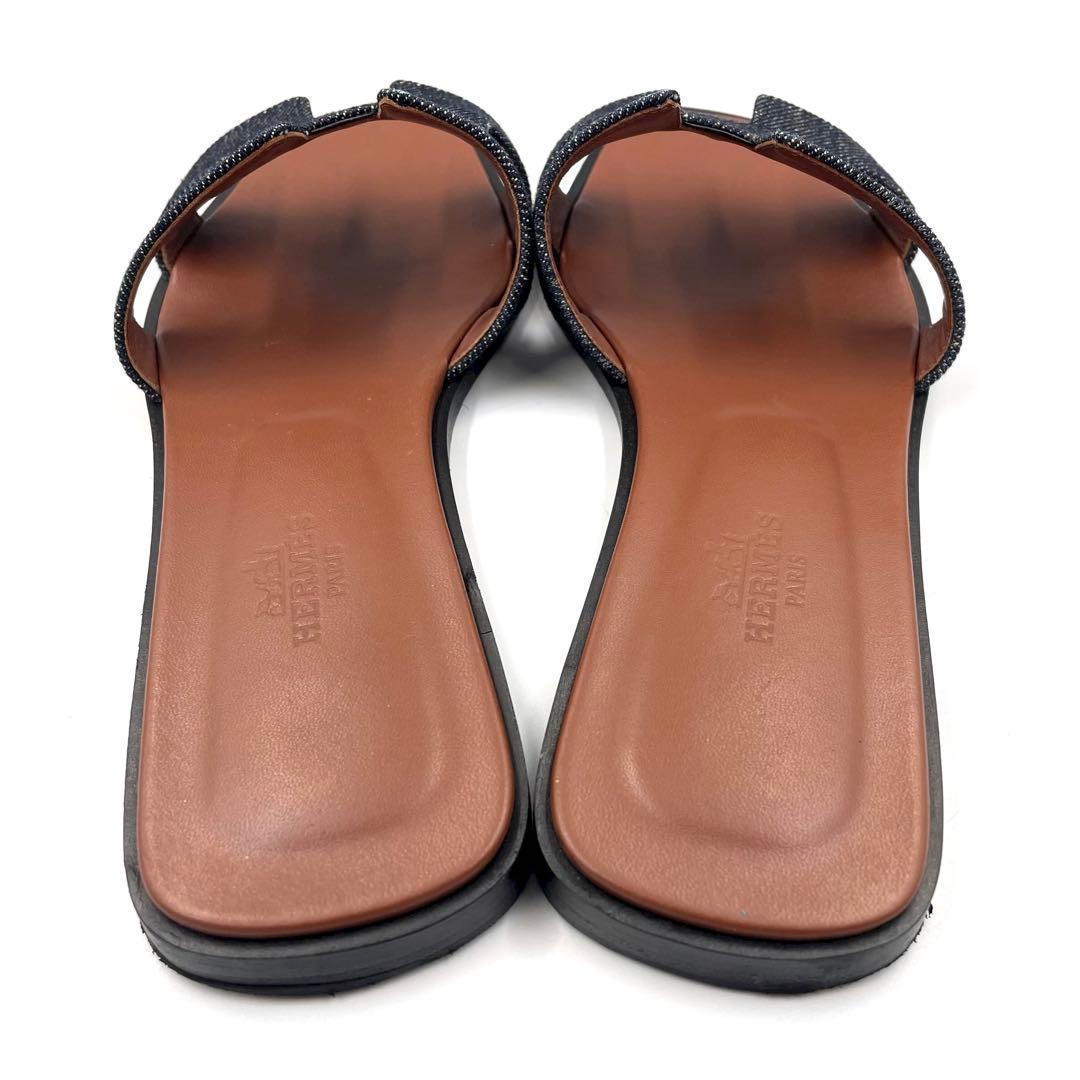 《未使用級》HERMES エルメス オラン サンダル デニム 36 1/2