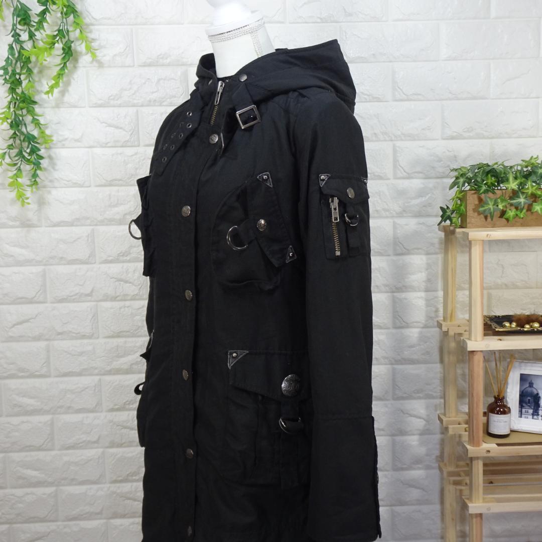 y2k 平成ギャル ギミック ダークコア グランジ フード付きモッズコート