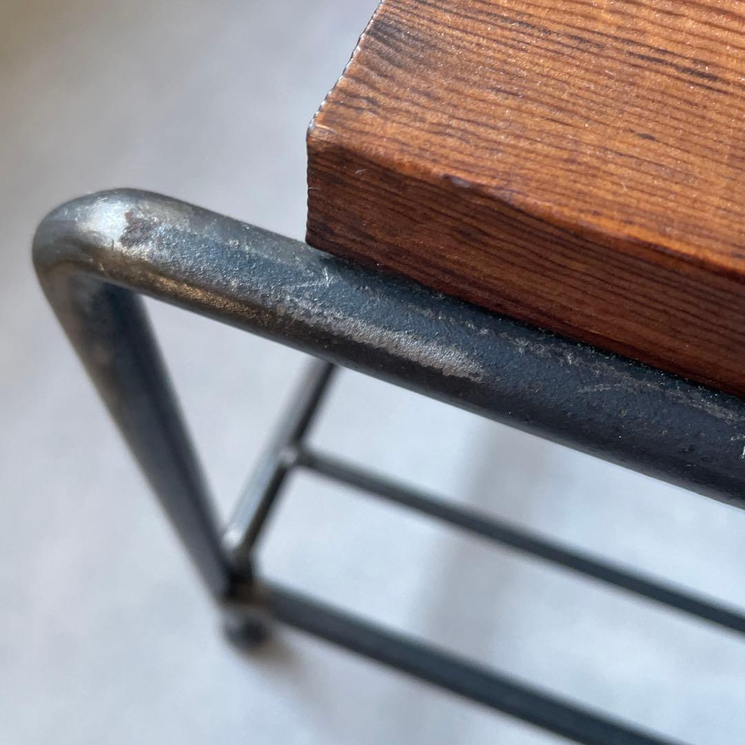 テーブル ローボード ヴィンテージ スチール & ウッドトップ