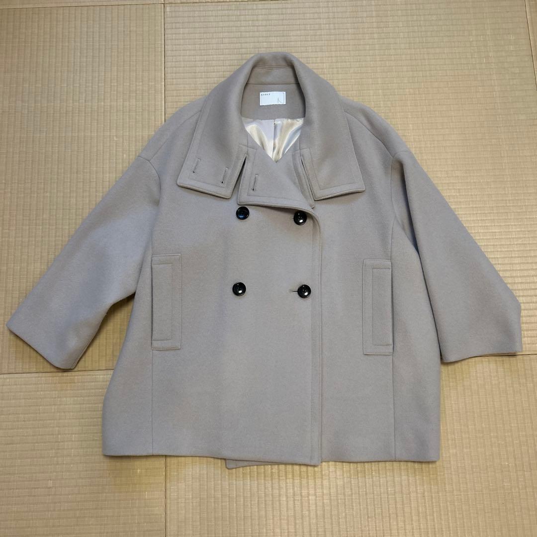 ノーブル スタンドカラーオーバーコート ベージュ - メルカリ