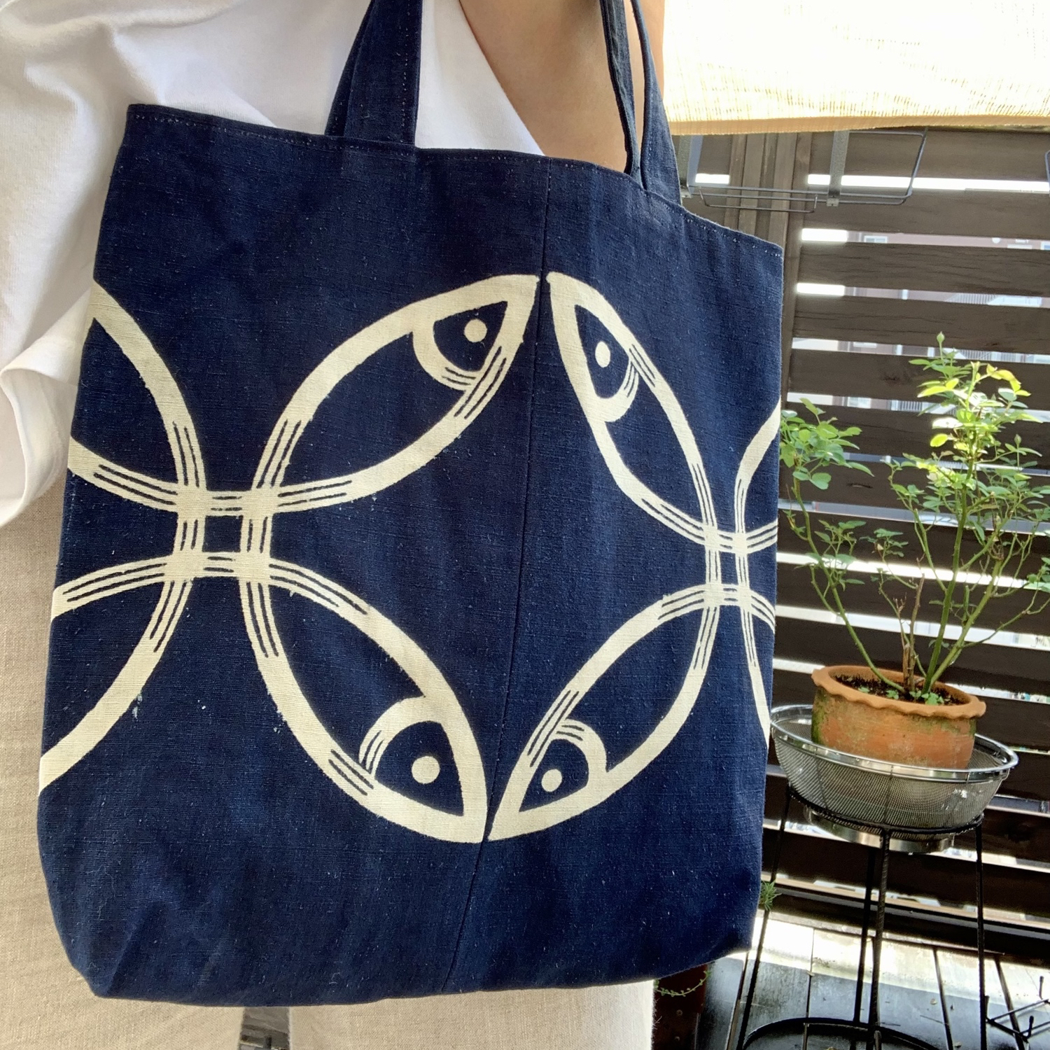 大人気の半纏古布、和のエコバッグ 半纏古布を使った トートバッグ ①