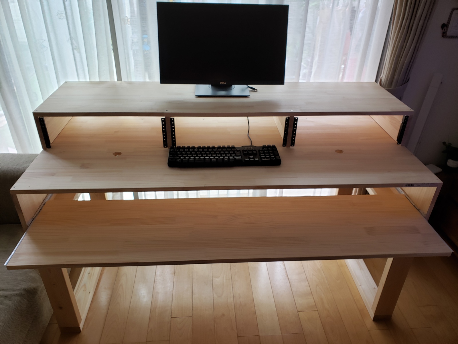 DTMデスク S-152-70 3Uラック付き キーボード シンセサイザー DAW